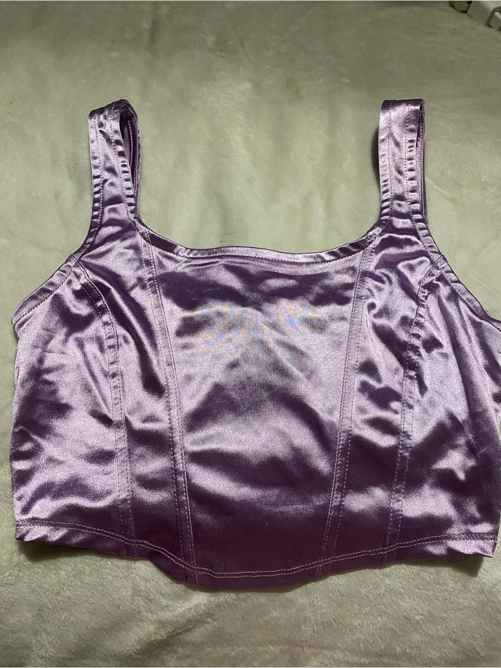 iris Lilac Satin Crop Tank